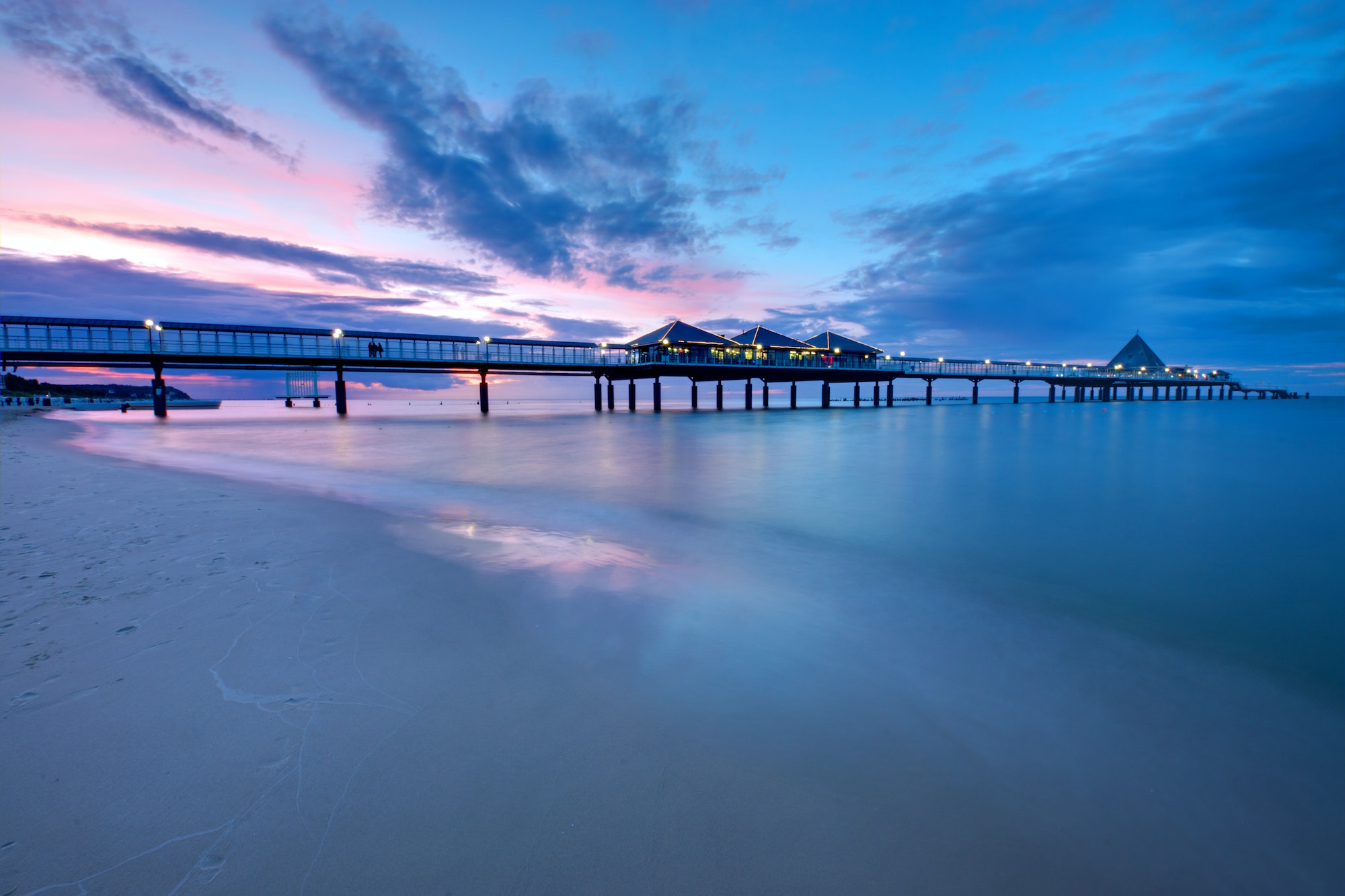 The pier of Heringsdorf at sunset